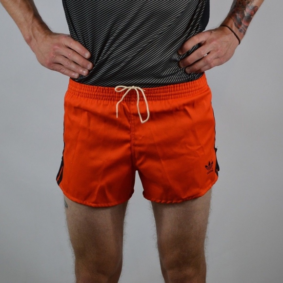 1980s Adidas Cotton Blend Soccer Shorts Orange New - Picture 3 of 8